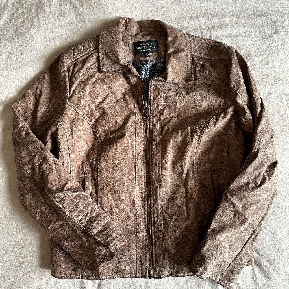 Montanaco Faux Leather Lace Up To The Finish Line Jacket